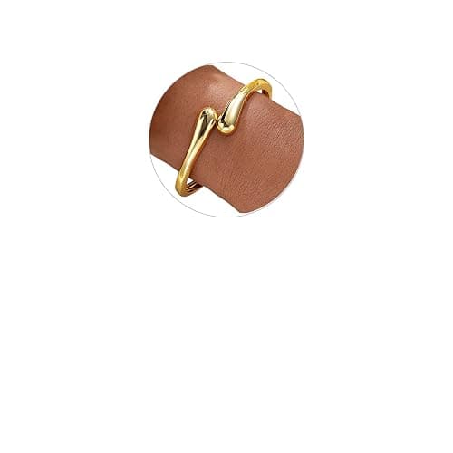 Gold Bracelets for Women Trendy Non Tarnish Bangle Cuff Bracelet Jewelry | 14K Gold Plated Chunky Teadrop Bracelet, Waterproof Gold Bangle Bracelet Gifts for Women thumbnail 9