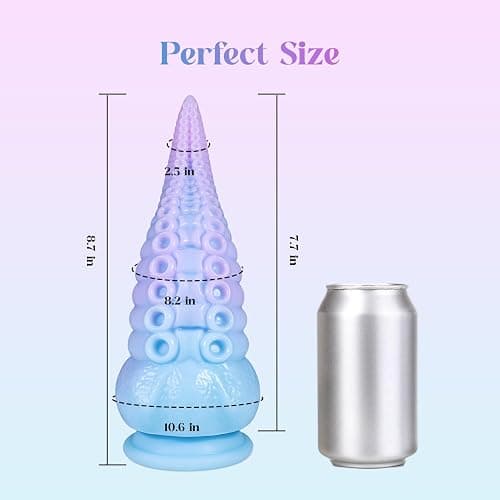 Monster Dildo Adult Sex Toys: Luminous Thick Tentacle Dildo with Suction Cup, 8.7" Big Dragon Dildos Liquid Silicone Anal Toys Prostate Massager for G Spot & P Spot thumbnail 6