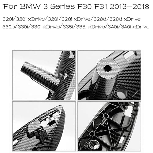 CHUANGHUI Car Door Handle Compatible with BMW 3 Series F30 F31 2013-2018 Interior Door Pull Handles Replace Cover 320i 328i 330i 335i 340i (Carbon Fiber Color) thumbnail 3