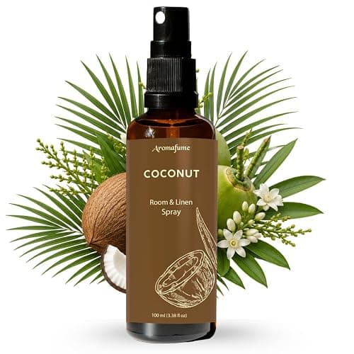 Coconut Air Freshener Spray for Room, Linen & Pillow 100ml by Aromafume | Made with Pure Coconut Essential Oil | Aromatherapy Spray to Calm and Soothe | Mist for Bedding, Fabrics - Image 1