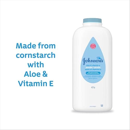 Johnson's Baby Powder with Naturally Derived Cornstarch, Aloe & Vitamin E for Delicate Skin, Hypoallergenic, Free of Parabens, Phthalates & Dyes for Gentle Baby Skin Care, 15 oz thumbnail 5