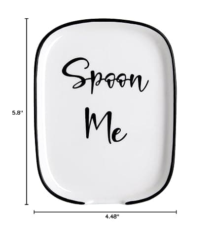 Ceramic Spoon Rest for Stove Top, Large Spoon Holder for Kitchen Counter, White Coffee Spoon Rest, Heat-Resistant Cooking Utensil Rest, Modern Farmhouse Kitchen Décor thumbnail 3