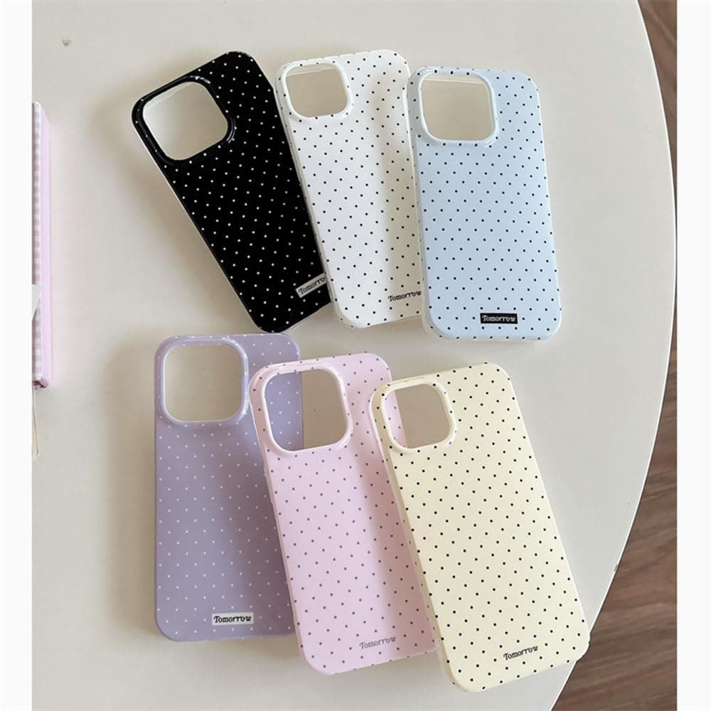 Cute Dots Pattern iPhone 13 iPhone 14 Case Aesthetic Design Simple Stylish Soft TPU Protective Phone Case for iPhone 13/14 - White thumbnail 6