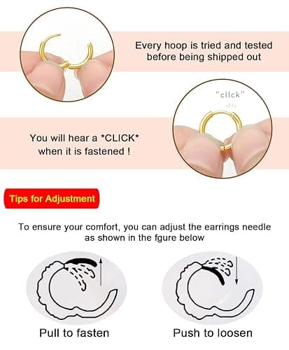 4 Pairs Small Gold Hoop Earrings Set for Women, 14k Gold Plated Cartilage Hoop Earring Hypoallergenic Small Hoop Earrings for 2nd 3rd Hole Huggie Hoop Earrings for Women Men Gifts (Gold-1.6mm) thumbnail 6