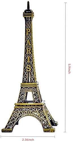 Paris Eiffel Tower Metal Creative Decorative Craft Model Ornament, Cake Decorating, Gift, Party, Jewelry Stand, Home Decor, (2.36" W x 5.9" H.) thumbnail 3
