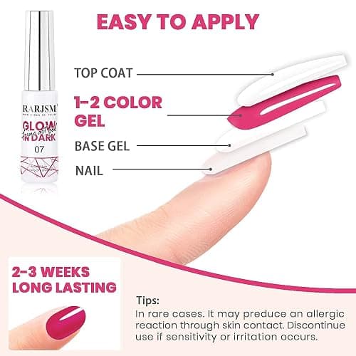 RARJSM Nail Art Gel Set, Glow In The Dark Gel Liner Nail Art Polish Luminous Design Nailpolish Neon Fluorescent Drawing Painting NailArt Polish Neon Colors thumbnail 9