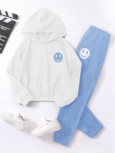 SOLY HUX Girl's Sweatsuit 2 Piece Outfits Casual Graphic Long Sleeve Hoodies Sweatshirts and Sweatpants Set Fall Clothes thumbnail 2