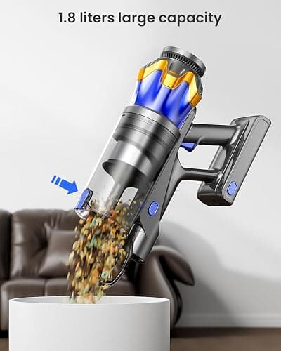 Cordless Vacuum Cleaner, Upgraded 650W 55KPA 70Mins Cordless Stick Vacuum Cleaner with Self-Standing and Touch Screen, Anti-tangle Wireless Vacumm, Vacuum Cleaners for Home/Pet Hair/Carpets/Floors thumbnail 7
