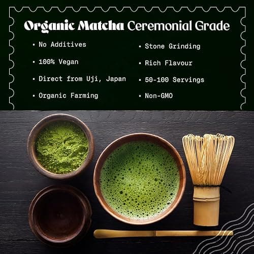 NaturaleBio Organic Ceremonial Grade Matcha Powder, 30g. From Uji, Kyoto for Traditional Japanese Tea Ceremony. Green Tea Free of Added Sugars and Preservatives thumbnail 2