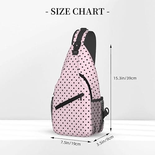 Polkadots Pink Pattern Print Sling Bag for Men Women, Crossbody Bags Chest Bag Daypack Sling Backpack for Travel Hiking thumbnail 4