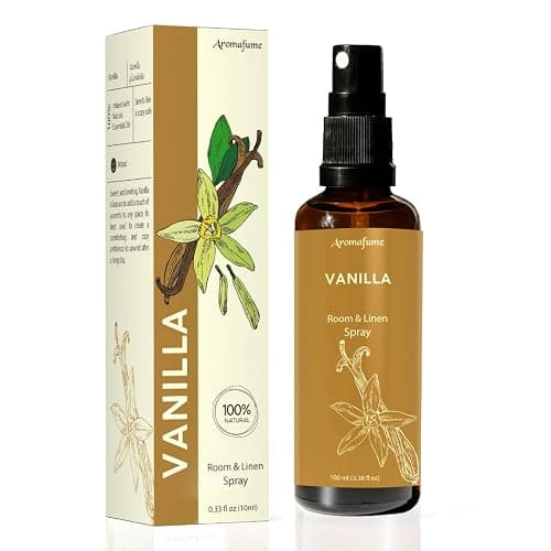 Vanilla Room, Linen & Pillow Spray by Aromafume | 100ml/3.38 fl oz | with Pure Vanilla Essential Oil | Aromatherapy Spray | Mist for Bedding, Fabrics - Image 1
