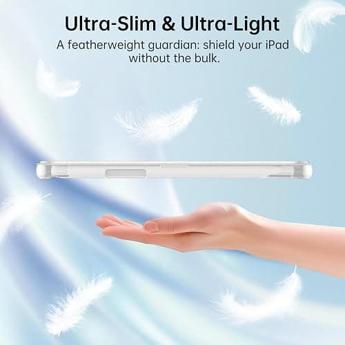 MoKo for iPad mini 7 A17 Pro Case 2024, iPad mini 6th Generation Case 8.3 Inch 2021 with Pencil Holder, Slim Light Trifold Smart Protective Cover with Hard PC Translucent Back Shell, White thumbnail 7