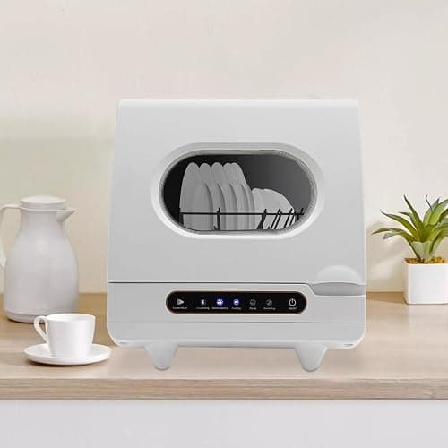 Portable Countertop Dishwasher, Mini Dishwasher, Full Panel Control Dish Washing Machine Portable Compact Dish Washing 5 Wash Programs of 2-6 Sets Dishes with 360° Spray Arms for Small-Sized Houses thumbnail 2