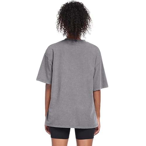 Womens Washed Vintage Oversized T-Shirt Casual Baggy Streetwear Boyfriend Tee Workout Short Sleeve Cotton Tops thumbnail 5