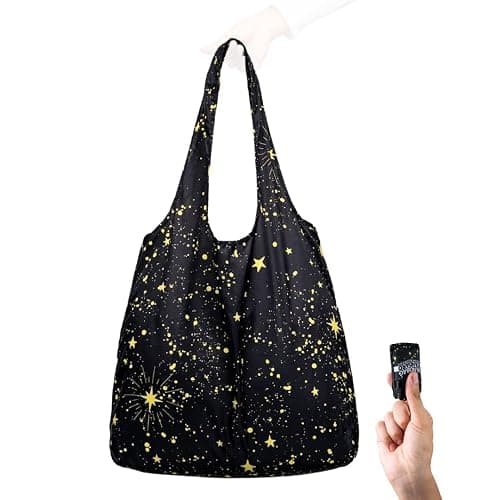 Nanobag Ultra-Lightweight Foldable Tote for Women & Men, Reusable Grocery & Travel Bag, Packable Collapsible Compact Market Essential (Standard Stars) - Image 1