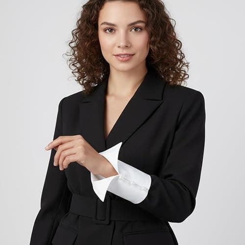 Josojoou 3PCS White Fake Collar and Detachable Sleeves, Detachable Collar with Pearl Buttons, Fake Collar for Women, for Suits, Jackets, Layering, Parties and Company Gatherings thumbnail 6