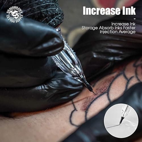 Dragonhawk Tattoo Needle Cartridges - 20PCS Disposable 1209RM Round Magnum Tattoo Needles with Membrane, Professional Cartridge Needles for Shading Work, Compatible with All Rotary Pen Tattoo Machines thumbnail 4