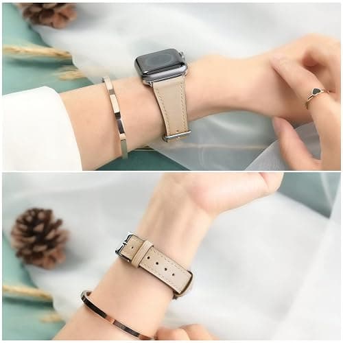 HANDODO Italian Genuine Leather Band Women for Apple Watch Series 10 9 8 7 6 5 4 3 2 1 SE SE2 Ultra 2, SGS Certified Dressy Bracelet Cute Strap for iWatch 38mm 40mm 41mm 42mm 44mm 45mm 46mm 49mm thumbnail 5
