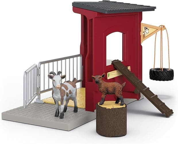 Schleich Farm World – 31PC Goat Stable Playset with 2 Goat Figures and Accessories – Farm Animal Toys for Boys and Girls – Pretend Play Barn Toy for Imaginative Play - Toddlers, Kids Ages 3+ | 42726 thumbnail 9
