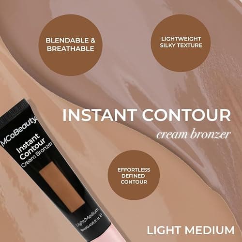 MCoBeauty Instant Contour Cream Bronzer Light to Medium Shade Cream Contour Stick with In-Built Cushion Applicator Concealers & Neutralizing Makeup thumbnail 7