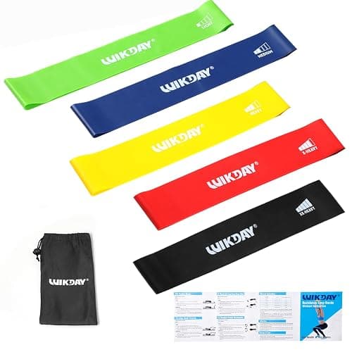 WIKDAY Resistance Bands for Working Out Exercise Loop Bands Workout Bands Set for Men Women Body Stretching, Crossfit Training, Home Workout, Physical Therapy, Booty Legs, Set of 5 - Image 1
