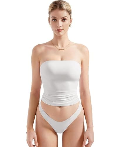 SUUKSESS Women Sexy Tube Top Summer Y2K Going Out Double Lined Basic Tank Top - Image 1
