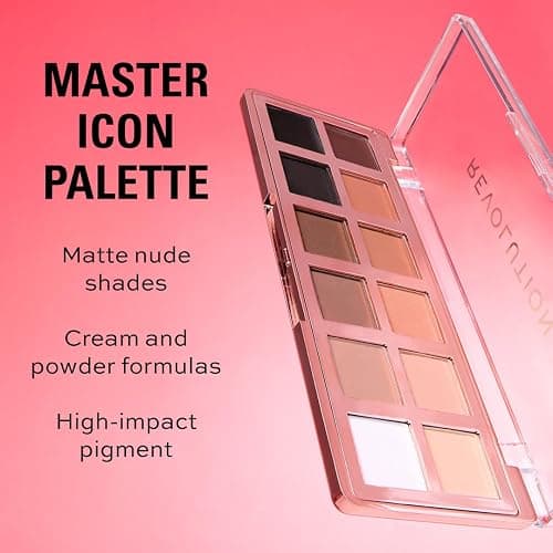 Revolution, The Master Icon Matte Nudes Palette, 12 Shades, High-Impact Pigment, Vegan & Cruelty-Free thumbnail 5