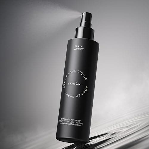 CARSLAN Black Magnet Liquid Powder Makeup Setting Spray, 16H Longlasting Oil Control Lock Face Makeup, Smudgeproof, Waterproof Finishing Spray, 100ml/3.4 Fl Oz thumbnail 7