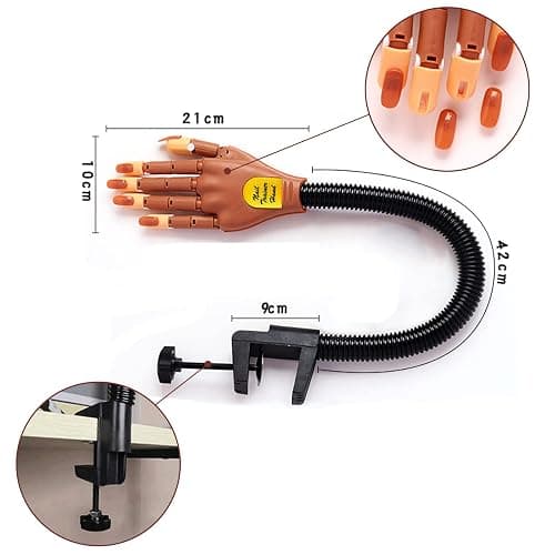 DASGIRL Practice Hand for Acrylic Nails, Flexible Nail Practice Hands Training Kits, Fake Mannequin Hands for Nails Practice, Movable Nail Mannequin Hand with 100PCS Nail Tips thumbnail 6