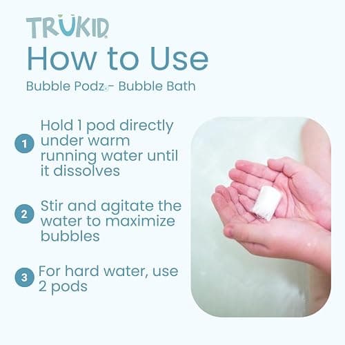 TruKid Bubble Podz Bubble Bath for Kids, Toddlers, & Babies, Tear Free Gentle & Refreshing Bath Bomb for Sensitive Skin with Natural Moisturizers, Non-Toxic, pH Balanced, Strawberry Scent (24 Podz) thumbnail 4