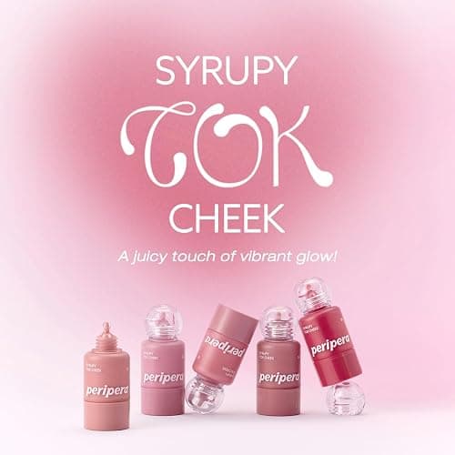 PERIPERA SYRUPY TOK CHEEK 5 Colors, Liquid Blush, Dewy Finish and Hydrates All day, Soft Velvet Texture Face Cheek Tint (01 LIGHT PEACH, One Size) thumbnail 2