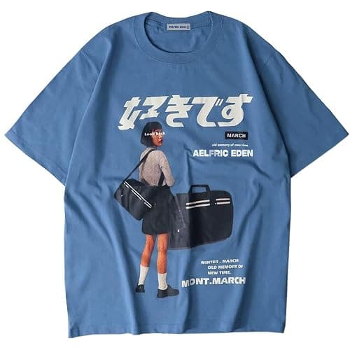 Aelfric Eden Mens Oversized Graphic Tee Summer Unisex Hipster Printed Casual Harajuku Top Tshirt - Image 1