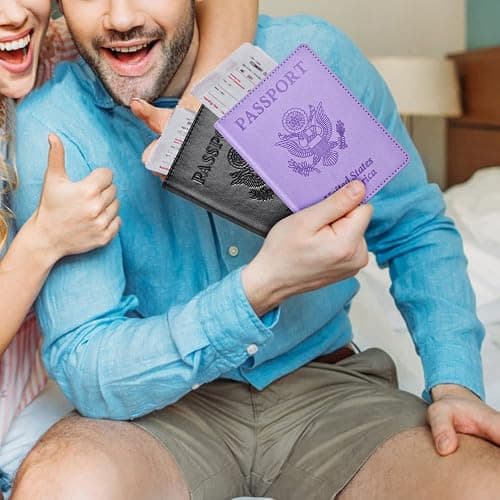 Eoehro Passport Holder for Travel Essentials, Passport Wallet Cover Case for Travel Must Haves Accessories, Passport Book Holders for Women and Men thumbnail 7