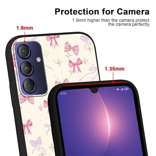 Zrutru 2 Pack Pink Bow Phone Case for Gabb Phone 4 Pro 6.5",Cartoon Cute Kawaii Ribbon Bowknot Floral Flower Pattern Cases Aesthetic Design,Black TPU Bumper Protective Cover for Girls Women thumbnail 3