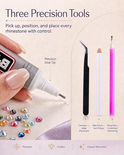 54000Pcs Bedazzling Kit, 60 Colors, 3mm AB Resin Jelly Rhinestones | Flatback gems with 3 B-7000 Glue Tubes, 60-Compartment Box, Tweezers and Trays for Tumblers, Phone Cases and DIY Crafts. thumbnail 5