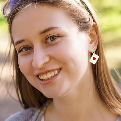 Poker Ohrringe Vergoldet Spielkarten Muster Ohrringe Mode Ohrhänger Schmuck Geschenk für Mädchen Hochzeit Geburtstag Weihnachten Muttertag thumbnail 6