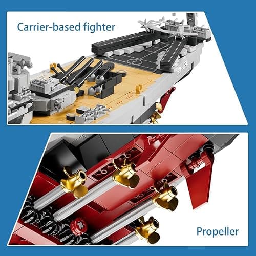 MISINI M6320 Military Series World War II Battleship Building Kit, 2228 Pieces USS Missouri Battleship, Toy Gift Ship Building Block Set for Adult Collection(Iowa-Class Warship) thumbnail 6