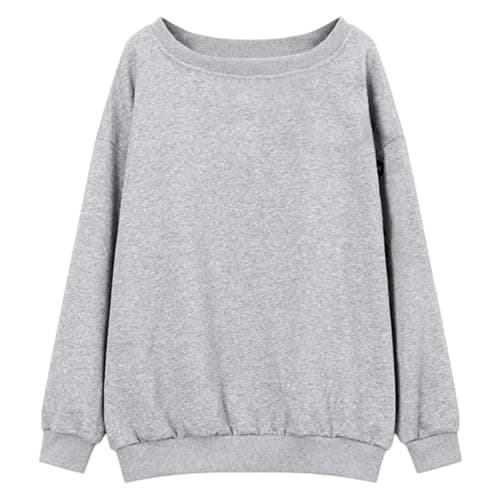CSVBVSQ Off The Shoulder Sweatshirt For Women 2026 Long Sleeve Trendy Oversized Sweatshirts Casual Solid Color Loungewear thumbnail 5