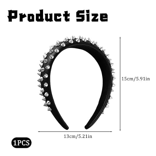 CZMZHFC Goth Punk Hair Accessories, Spiky Headband, Emo Hair, Gothic Hairband Stage Styling Hairs Clips Set, Rock and Roll Accessories thumbnail 2