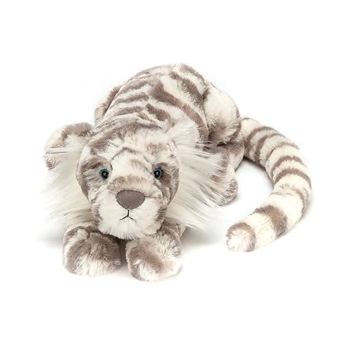 Jellycat Sacha Snow Tiger Stuffed Animal, Little 8 inches - Big Cat Plush Toy - Classic Children's Gift - Image 1