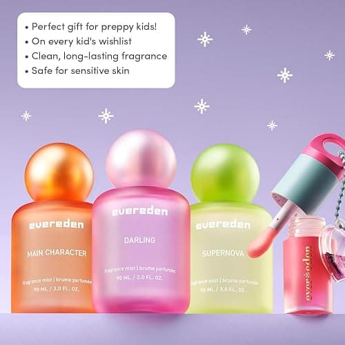 Evereden Kids Fragrance Gift Set, 3 Hair & Body Mists + Tinted Lip Oil | Developed with Harvard & Stanford Dermatologists | 3 Collectible Hair & Body Mists & Tinted Lip Oil for Girls & Teens thumbnail 2