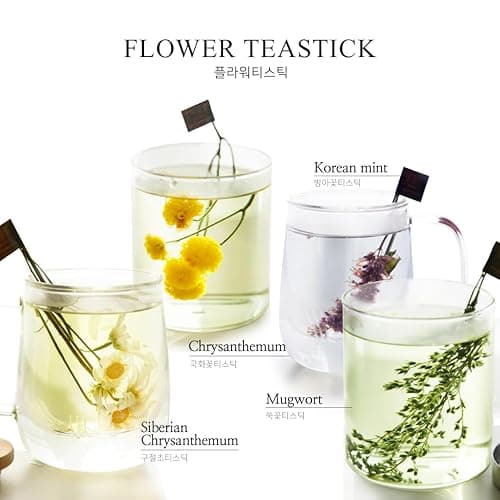 KKOKDAM Fancy Korean Tea Gift Set – Premium Flower Tea Stick Variety Pack - 5 Loose Leaf Blooming Flower Teas thumbnail 3