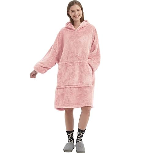 FELOVE Hoodie Decke Ärmeln Kuschelpullover Mit einer l großen Tasche,Tragbare Decke Ultra Soft Bequemer Kuschel Erwachsene Hoodie,Warm Kuscheldecke weich als Geschenke für Frauen Freundin Mütter thumbnail 5