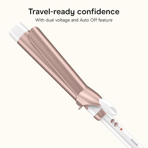 Conair Long Barrel Curling Iron, Double Ceramic, 1 1/2", White/Rose Gold | Extra-long hair curler and hair waver for every hair type with 30 heat settings, built-in heat protection & auto-off thumbnail 6