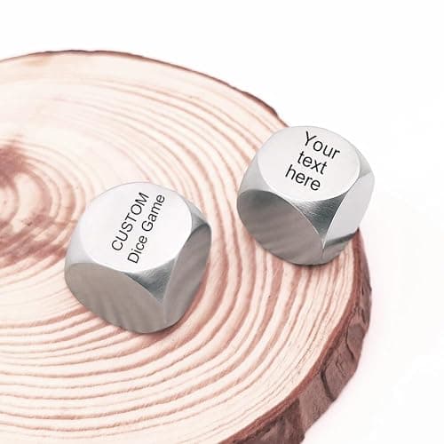 Custom Stainless Steel Blank Decision Dice with Your Own Text | Personalized Game Dice Gifts for Him Her Funny Movie Decision Dice | Anniversary, Valentine's,Wedding, Christmas, Birthday thumbnail 3