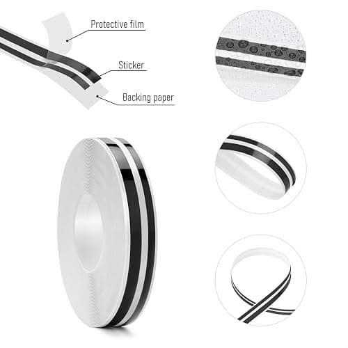 ZTGPMP 2 Rolls 32Ft Car Pinstripe Tape, Automotive Pinstriping Tape Stickers Vinyl DIY Stripes Pinstripe Emblems Trim Decals for Car, SUVs, Pickups, Motorcycle and Boat, Racing Stripes (Black) thumbnail 4