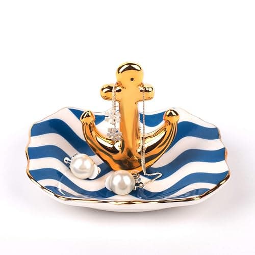 BESKIT Ring Holder with Boat Anchor Jewelry Organizer Trinket Tray Home Decor for Earrings Necklace Bracelet thumbnail 4
