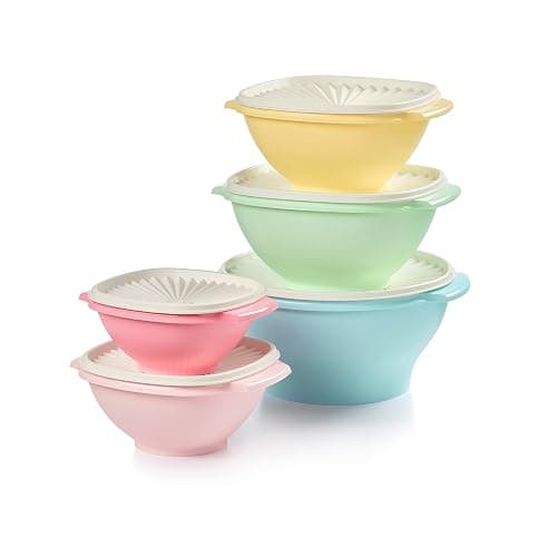 Tupperware Heritage Collection, 10 Piece Food Storage Container Set in Vintage Colors, Dishwasher Safe and BPA Free (5 Bowls, 5 Lids) - Image 1