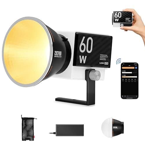 ZHIYUN MOLUS G60 [Official] Lumiere Video 60W, COB LED Eclairage Video Portable, Bi-Colore Streaming Lampe avec 2376 Lux/ 2700~6500K/ CRI≥96/ TLCI≥97/ Contrôle APP, pour Youtube TikTok - Image 1