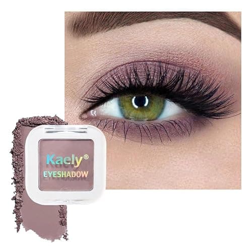 Kaely Taupe Single Eyeshadow Makeup, Blendable Neutral Powder Eye Shadow for Older Women, Lavender Plum Purple Mauve Matte Eyeshadow Palette for Green Eyes Pigmented Waterproof, sombras para ojos, 05 - Image 1